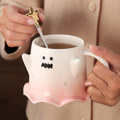 Halloween Ghost Ceramic Water Cup Magical Phantom Elf Mug Creative Coffee Cup Quirky Couple Mug
