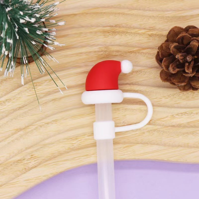 Christmas Theme Straw 8-10mm Cute Cartoon Party Straws