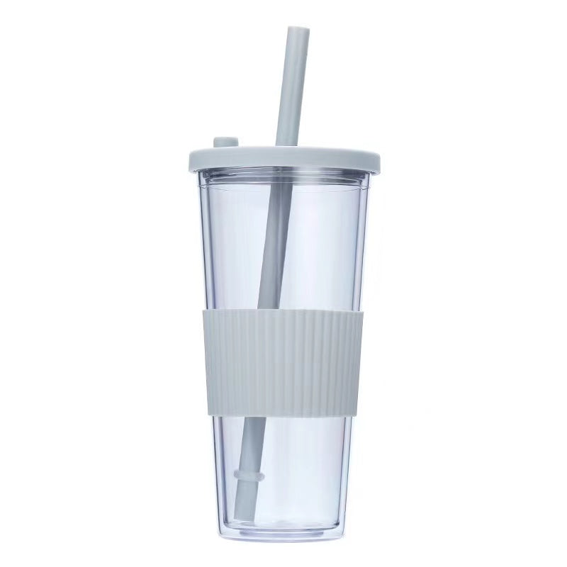 830ml Large Capacity Stainless Steel Straw Cup With Anti-Slip Design