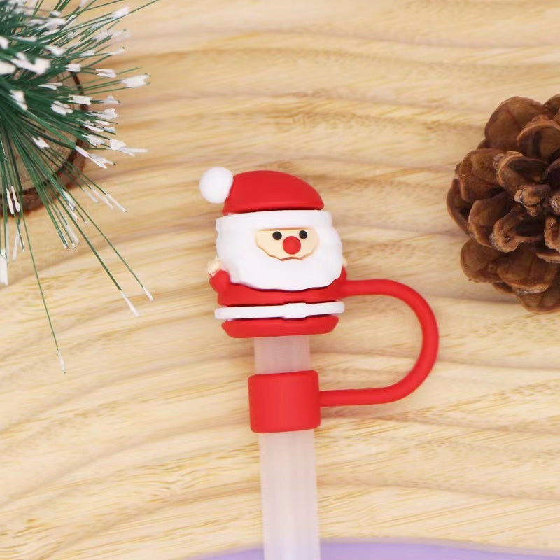 Christmas Theme Straw 8-10mm Cute Cartoon Party Straws