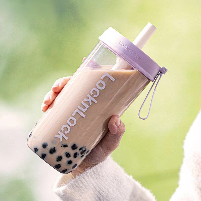 LocknLock Milk Tea Cup Large Capacity 700ml Water Bottle Tritan Plastic Straw Cup  Reusable Pearl Compatible Cup