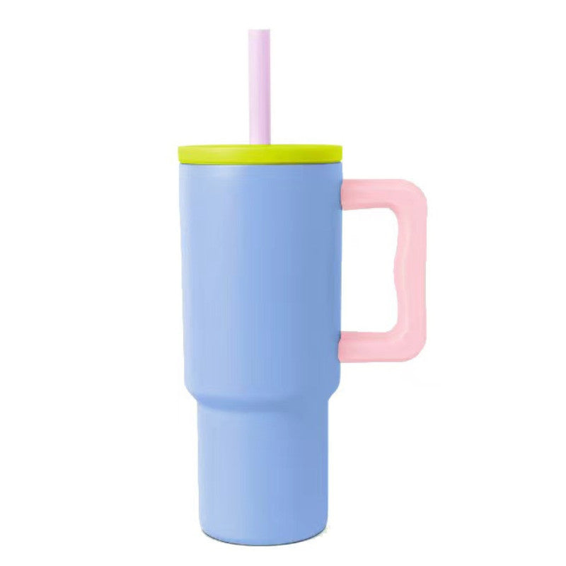 24oz Office Ice Blended Car Cup 710ML Coffee Cup with Handle Straw Drinkware Flask Portable Kid's Cup