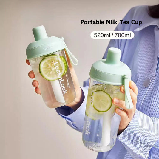 LocknLock Milk Tea Cup Large Capacity 700ml Water Bottle Tritan Plastic Straw Cup  Reusable Pearl Compatible Cup