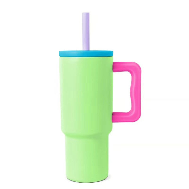 24oz Office Ice Blended Car Cup 710ML Coffee Cup with Handle Straw Drinkware Flask Portable Kid's Cup