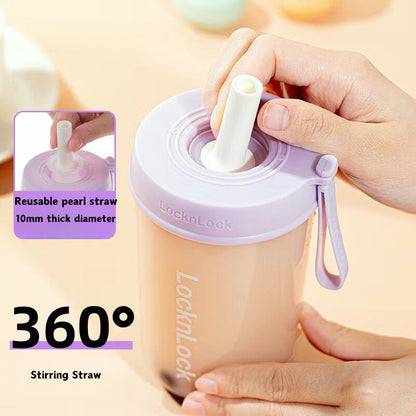 LocknLock Milk Tea Cup Large Capacity 700ml Water Bottle Tritan Plastic Straw Cup  Reusable Pearl Compatible Cup