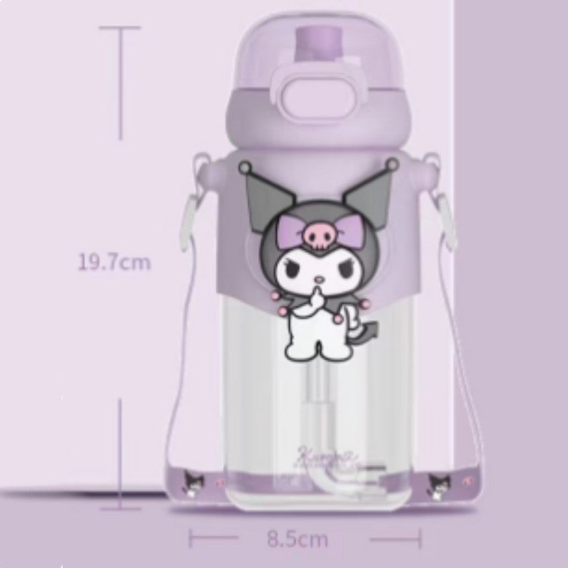 Sanrio Kids Tritan Water Bottle 100% BPA-Free Cute Adorable Portable Drink Cup Ultraman Kuromi Cinnamoroll Pompompurin