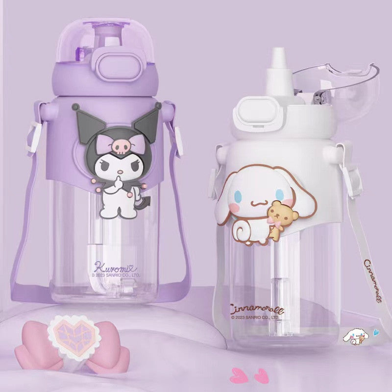 Sanrio Kids Tritan Water Bottle 100% BPA-Free Cute Adorable Portable Drink Cup Ultraman Kuromi Cinnamoroll Pompompurin