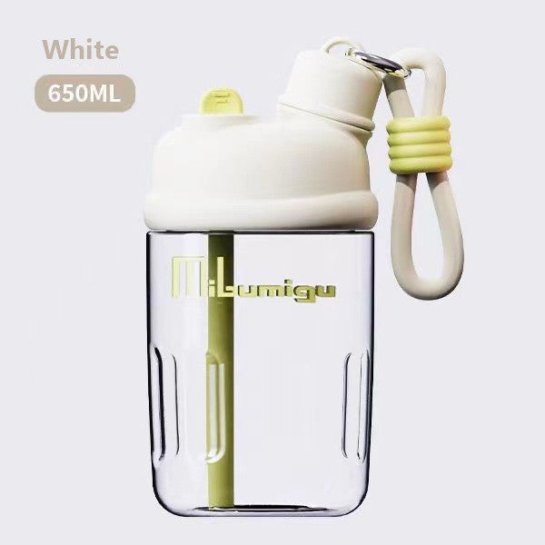 SG Ready Stock 650ml Tritan Water Bottle Student Cute Straw Cups Outdoor Transparent Portable Bottles