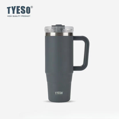 Tyeso Large Vacuum Insulated Coffee Cup 1200ml Stainless Steel Thermal Flask Tumbler Water Bottle Ice Cool Car Cup