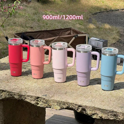 Tyeso Large Vacuum Insulated Coffee Cup 1200ml Stainless Steel Thermal Flask Tumbler Water Bottle Ice Cool Car Cup