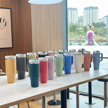 Tyeso Large Vacuum Insulated Coffee Cup 1200ml Stainless Steel Thermal Flask Tumbler Water Bottle Ice Cool Car Cup