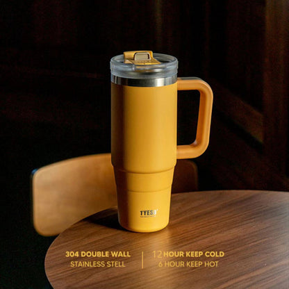 Tyeso Large Vacuum Insulated Coffee Cup 1200ml Stainless Steel Thermal Flask Tumbler Water Bottle Ice Cool Car Cup