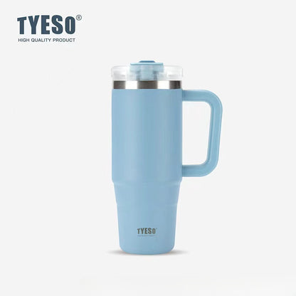 Tyeso Large Vacuum Insulated Coffee Cup 1200ml Stainless Steel Thermal Flask Tumbler Water Bottle Ice Cool Car Cup