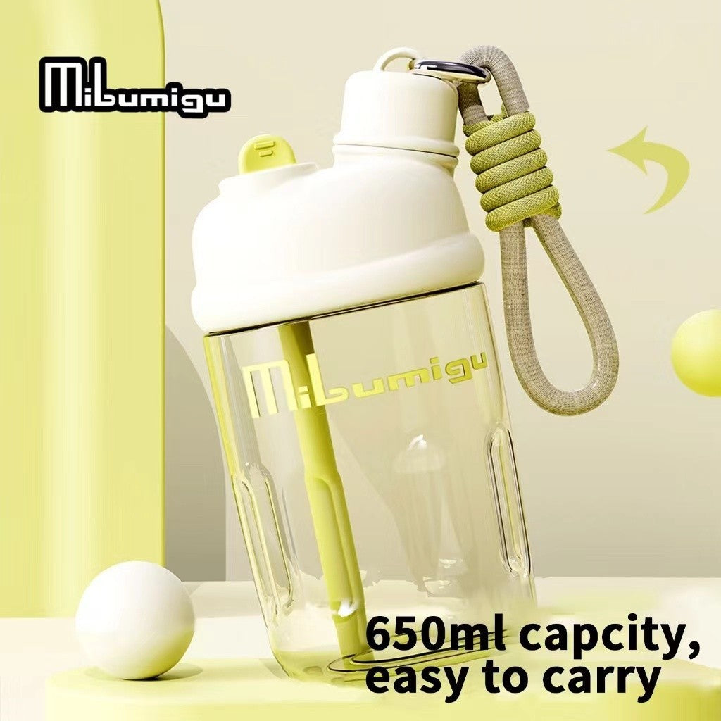 SG Ready Stock 650ml Tritan Water Bottle Student Cute Straw Cups Outdoor Transparent Portable Bottles