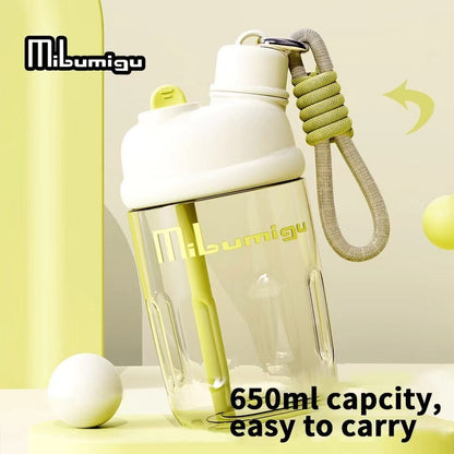SG Ready Stock 650ml Tritan Water Bottle Student Cute Straw Cups Outdoor Transparent Portable Bottles
