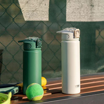 TYESO Thermal Tumbler Flask Water Bottle Vacuum Insulated Stainless Steel Coffee Car Cup 600ml/750ml Portable Straw Cup