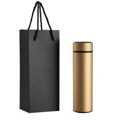 Gift Vacuum Insulated Stainless Steel Thermos Cup Frosted Temperature Display Water Bottle
