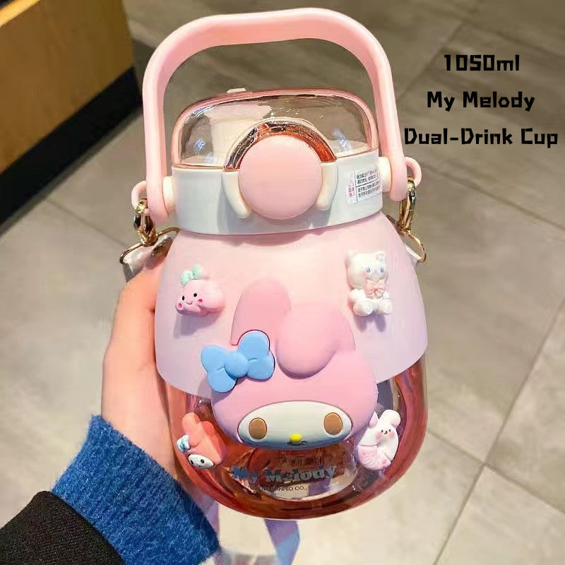 SG Ready Stock Sanrio Kids Tritan Water Bottle BPA Free Cute & Portable Direct Drink Cup Children Xmas Gift Straw Cup