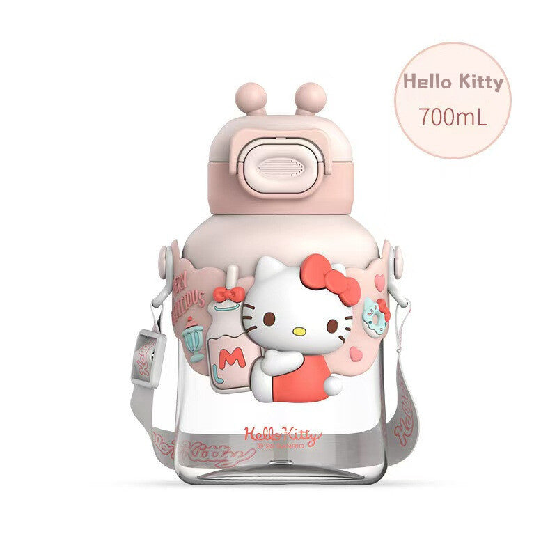 SG Ready Stock Sanrio Kids Tritan Water Bottle BPA Free Cute & Portable Direct Drink Cup Children Xmas Gift Straw Cup