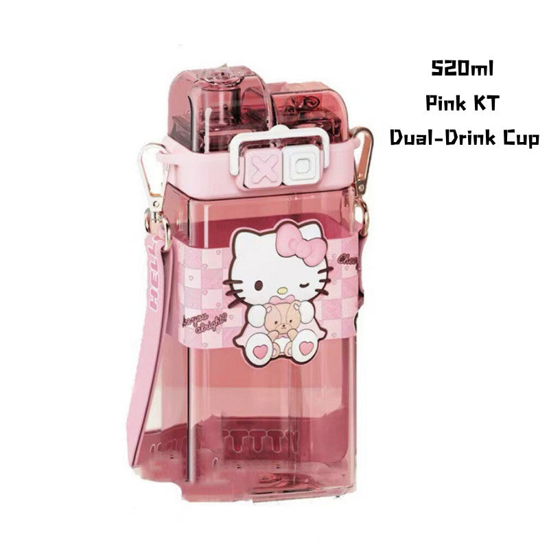 SG Ready Stock Sanrio Kids Tritan Water Bottle BPA Free Cute & Portable Direct Drink Cup Children Xmas Gift Straw Cup