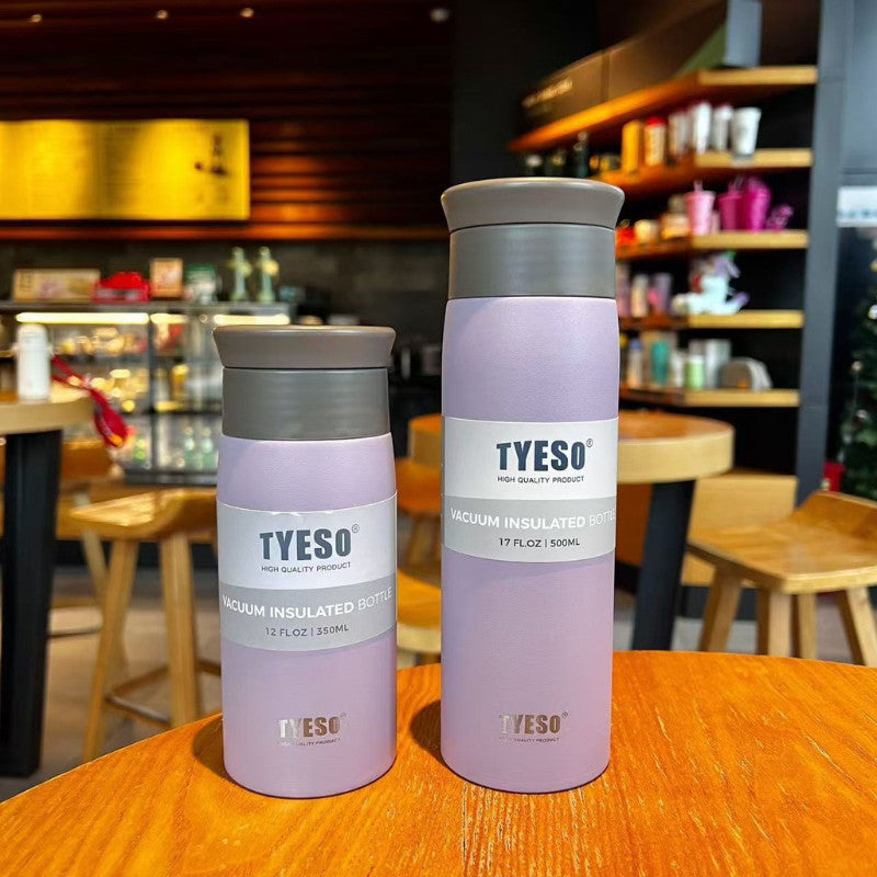 SG Ready Stock Xmas Gifts Tyeso Thermos Cup Creative Round-Shoulder Matte Stainless Steel Water Bottle Student Cup