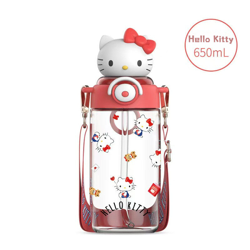 SG Ready Stock Sanrio Kids Tritan Water Bottle BPA Free Cute & Portable Direct Drink Cup Children Xmas Gift Straw Cup