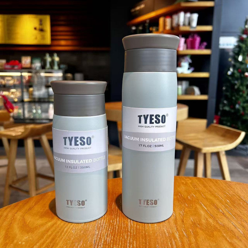 SG Ready Stock Xmas Gifts Tyeso Thermos Cup Creative Round-Shoulder Matte Stainless Steel Water Bottle Student Cup