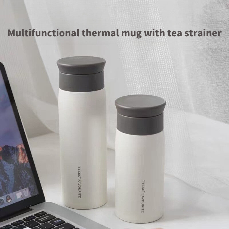 SG Ready Stock Xmas Gifts Tyeso Thermos Cup Creative Round-Shoulder Matte Stainless Steel Water Bottle Student Cup