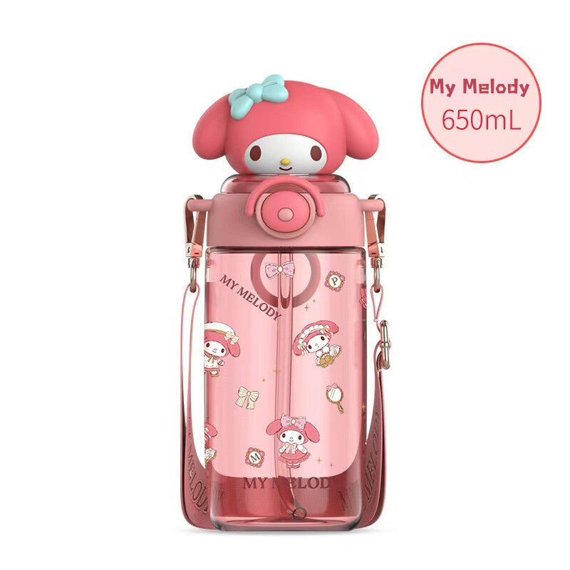 SG Ready Stock Sanrio Kids Tritan Water Bottle BPA Free Cute & Portable Direct Drink Cup Children Xmas Gift Straw Cup