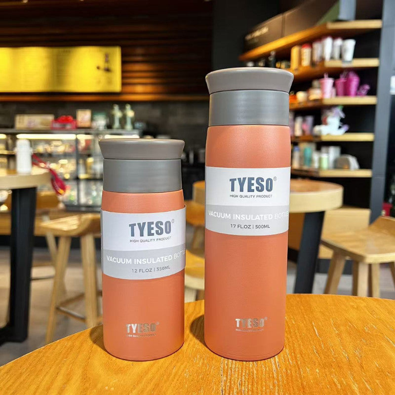 SG Ready Stock Xmas Gifts Tyeso Thermos Cup Creative Round-Shoulder Matte Stainless Steel Water Bottle Student Cup