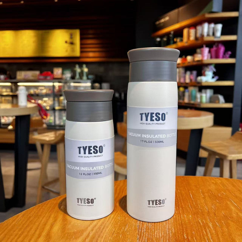 SG Ready Stock Xmas Gifts Tyeso Thermos Cup Creative Round-Shoulder Matte Stainless Steel Water Bottle Student Cup