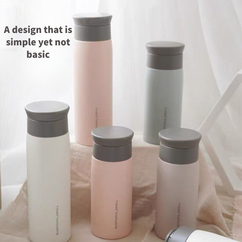 SG Ready Stock Xmas Gifts Tyeso Thermos Cup Creative Round-Shoulder Matte Stainless Steel Water Bottle Student Cup