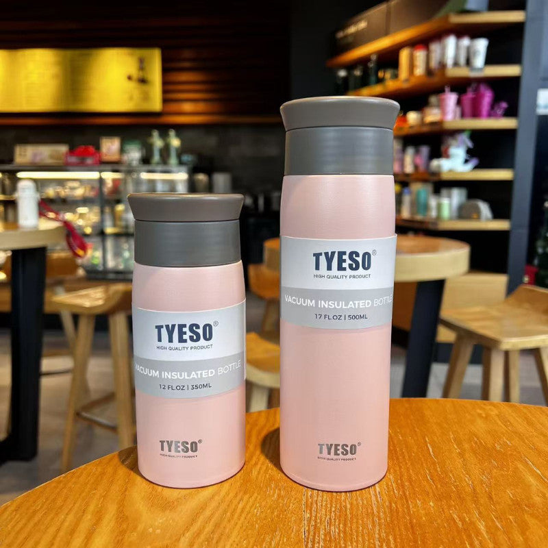 SG Ready Stock Xmas Gifts Tyeso Thermos Cup Creative Round-Shoulder Matte Stainless Steel Water Bottle Student Cup