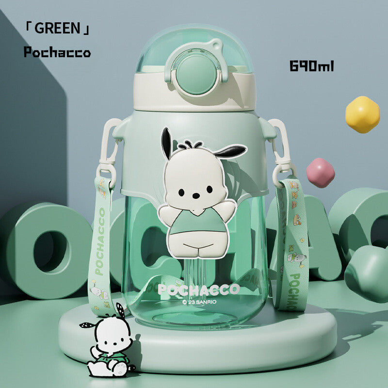 SG Ready Stock Sanrio Kids Tritan Water Bottle BPA Free Cute & Portable Direct Drink Cup Children Xmas Gift Straw Cup