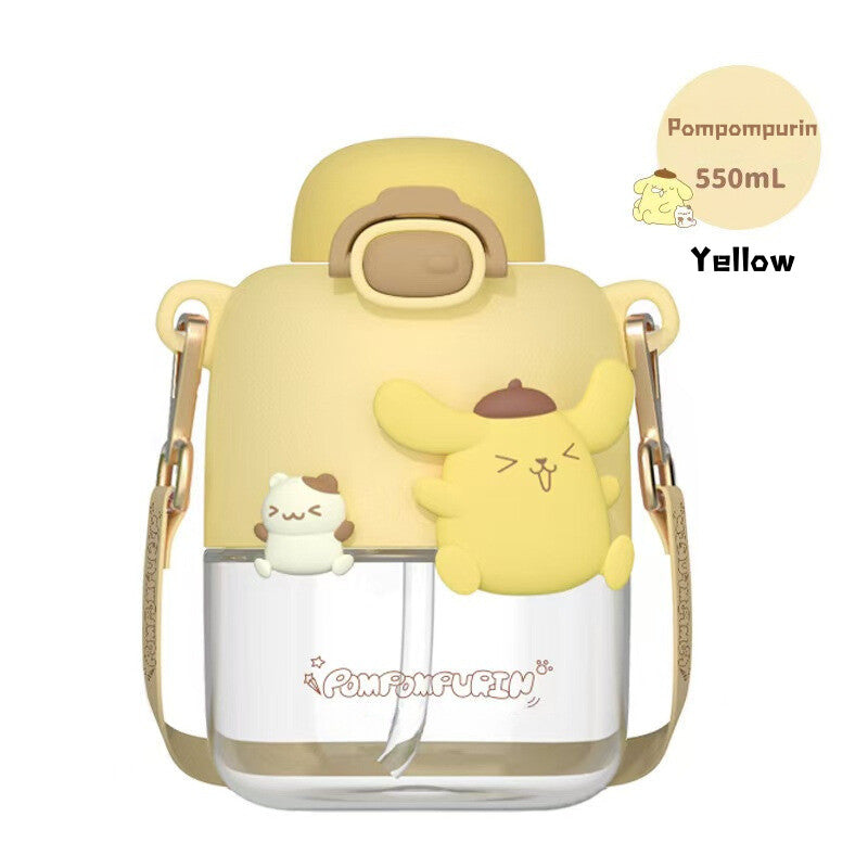 SG Ready Stock Sanrio Kids Tritan Water Bottle BPA Free Cute & Portable Direct Drink Cup Children Xmas Gift Straw Cup