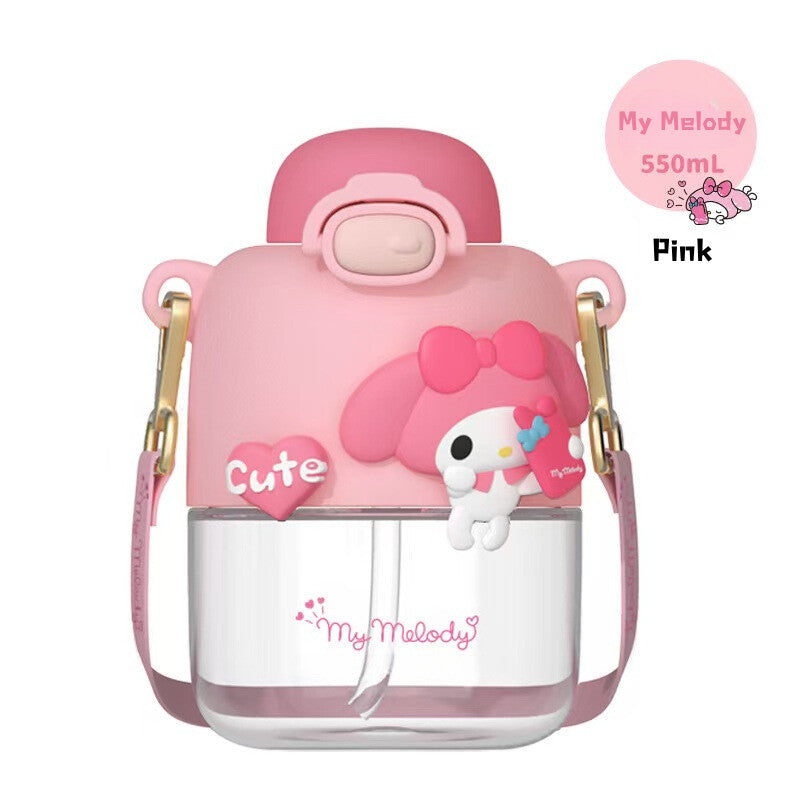 SG Ready Stock Sanrio Kids Tritan Water Bottle BPA Free Cute & Portable Direct Drink Cup Children Xmas Gift Straw Cup