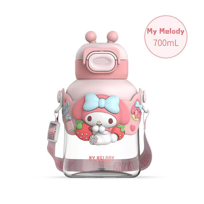 SG Ready Stock Sanrio Kids Tritan Water Bottle BPA Free Cute & Portable Direct Drink Cup Children Xmas Gift Straw Cup