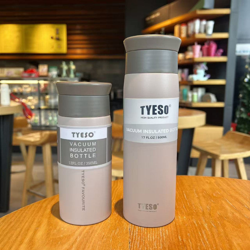 SG Ready Stock Xmas Gifts Tyeso Thermos Cup Creative Round-Shoulder Matte Stainless Steel Water Bottle Student Cup