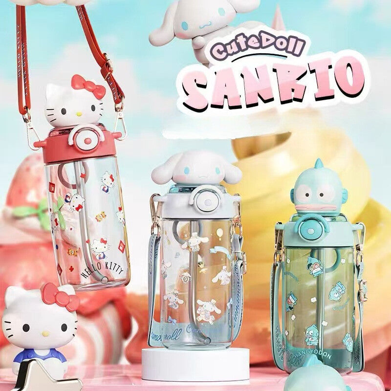 SG Ready Stock Sanrio Kids Tritan Water Bottle BPA Free Cute & Portable Direct Drink Cup Children Xmas Gift Straw Cup