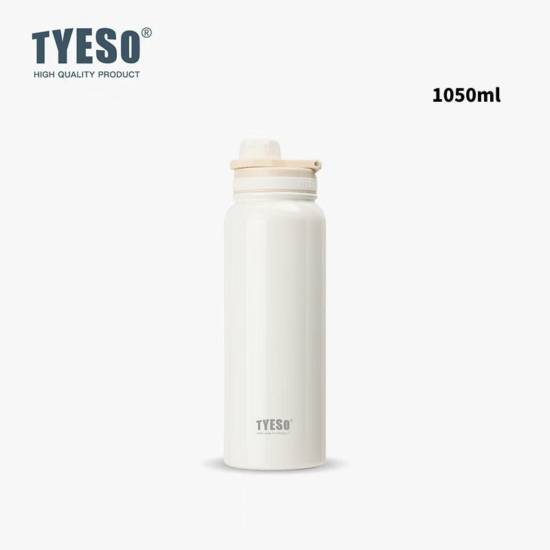 SG Ready Stock Tyeso 1200ml Large Sports Water Bottle with Handle Vacuum Insulated Double-Layer Stainless Steel Cup