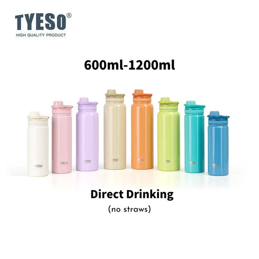 SG Ready Stock Tyeso 1200ml Large Sports Water Bottle with Handle Vacuum Insulated Double-Layer Stainless Steel Cup