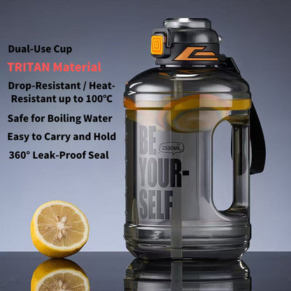 SG Ready Stock 2.5L Tritan Ton-Ton Bucket Large Capacity Outdoor Sports Water Bottle Portable High-Temperature Water Cup