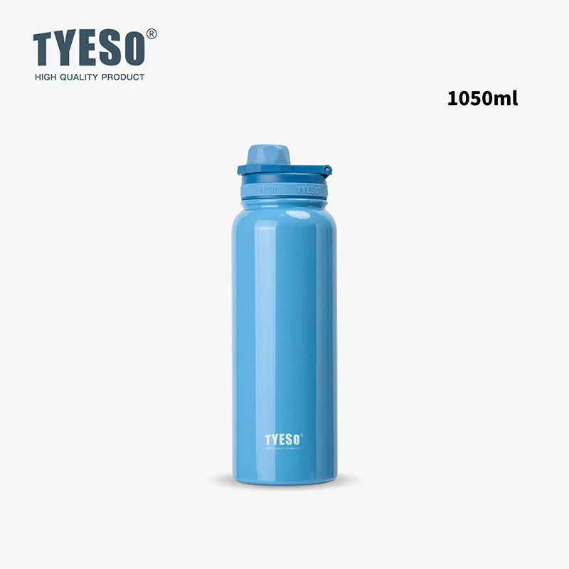 SG Ready Stock Tyeso 1200ml Large Sports Water Bottle with Handle Vacuum Insulated Double-Layer Stainless Steel Cup