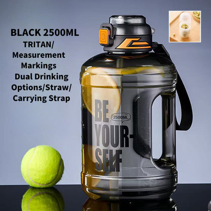 SG Ready Stock 2.5L Tritan Ton-Ton Bucket Large Capacity Outdoor Sports Water Bottle Portable High-Temperature Water Cup