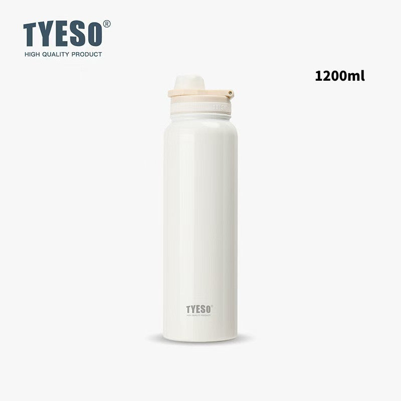 SG Ready Stock Tyeso 1200ml Large Sports Water Bottle with Handle Vacuum Insulated Double-Layer Stainless Steel Cup