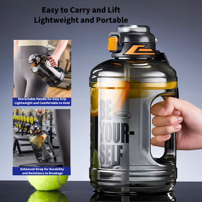 SG Ready Stock 2.5L Tritan Ton-Ton Bucket Large Capacity Outdoor Sports Water Bottle Portable High-Temperature Water Cup