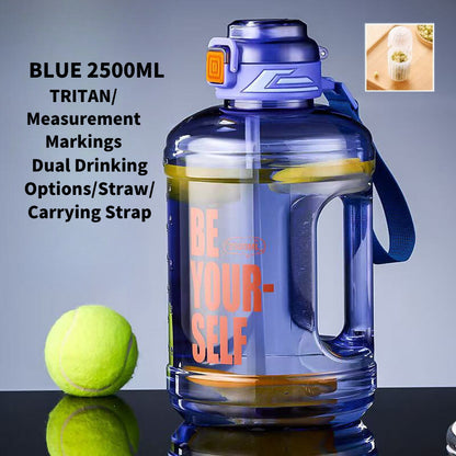 SG Ready Stock 2.5L Tritan Ton-Ton Bucket Large Capacity Outdoor Sports Water Bottle Portable High-Temperature Water Cup