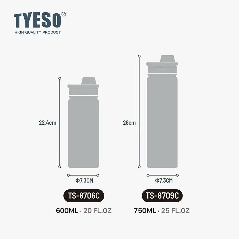 SG Ready Stock Tyeso 1200ml Large Sports Water Bottle with Handle Vacuum Insulated Double-Layer Stainless Steel Cup