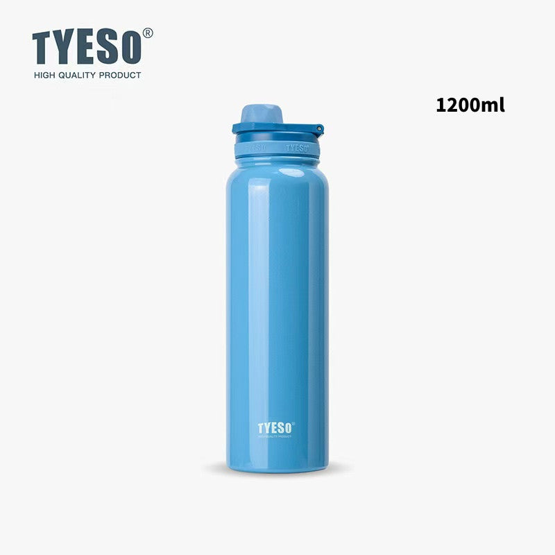 SG Ready Stock Tyeso 1200ml Large Sports Water Bottle with Handle Vacuum Insulated Double-Layer Stainless Steel Cup