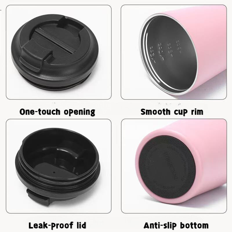 SG Ready Stock 12oz Measuring Milk Cup 304 Stainless Steel Insulated Cup Coffee Car Cup